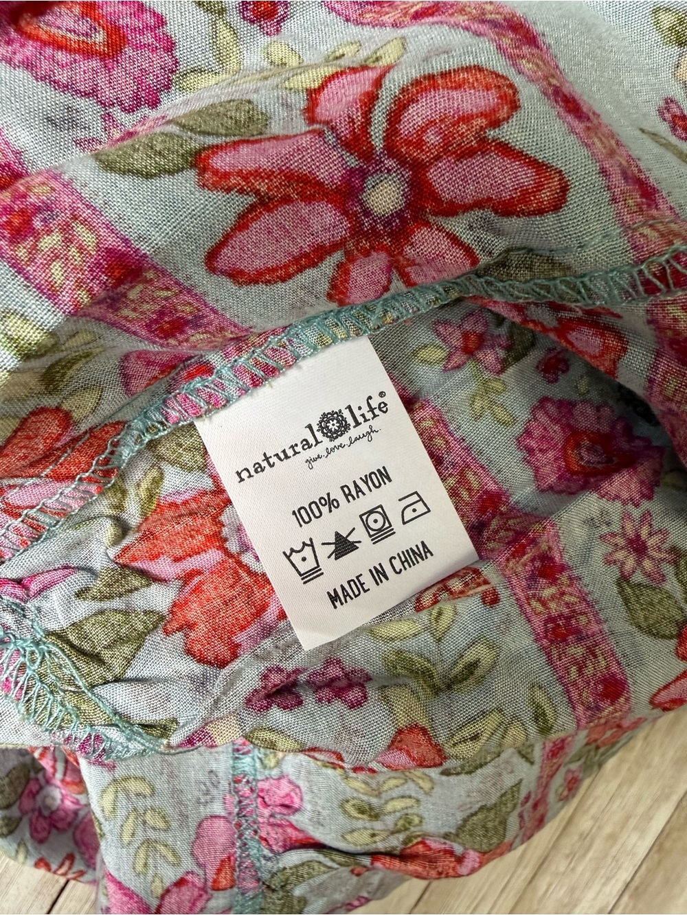 NATURAL LIFE Evangeline Pink and Turquoise Floral Maxi Dress Medium NWT - Picture 11 of 11
